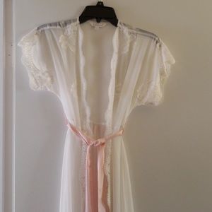 Lace chiffon long robe